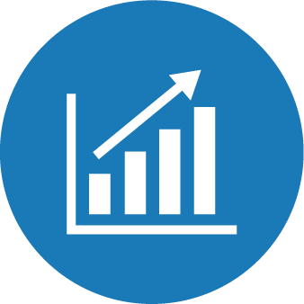 upward trending chart icon